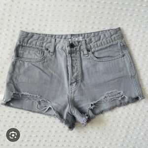 Free People Gray Distressed Jean Shorts